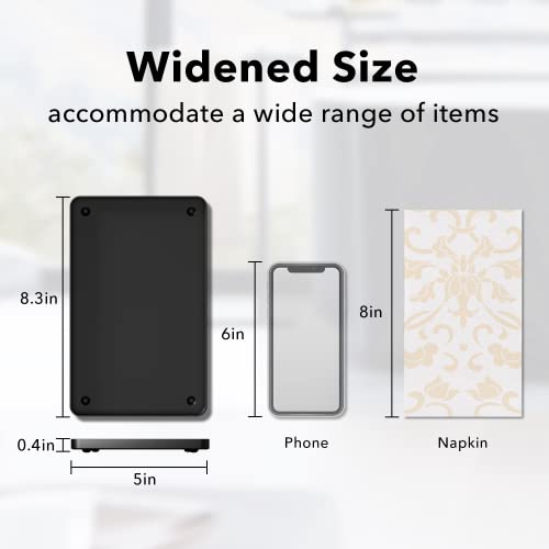 Vanity Trays For Bathroom, Counter, Kitchen, 8.3"×5.1" Metal Holder For Paper, Towel, Napkin, Soap, Perfume, Key, Candle, Serving, Bath Accessories Home Decorative Organizer, Black,1 Pack #TOP1