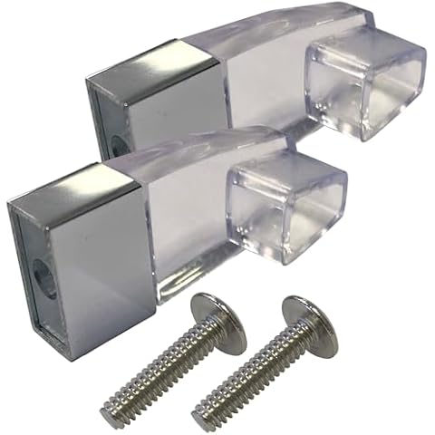 Gordon Glass Clear Acrylic Towel Bar Brackets with Bright Chrome Sleeve - Set of Two Brackets (Towel Bar NOT Included) Cover