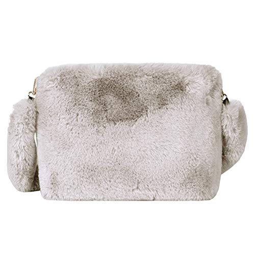 Sac peluche avec bandoulière UKCOCO chic pour femme et fille