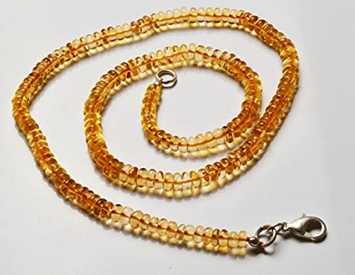 Citrine naturelle AAA perles lisses 3.5mm pour joaillerie fine