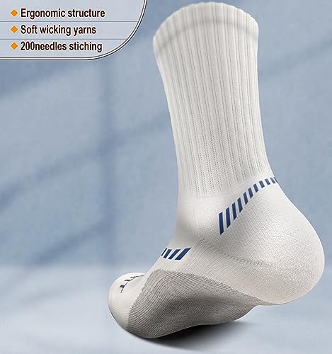 Image of BULLIANT Men 6-Pack Athletic Compression Crew Socks for Running Gym Sports