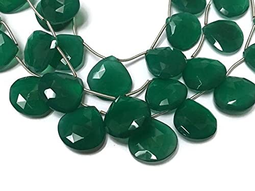 Green Onyx cœur facetté 18mm perle pierre verte pour création