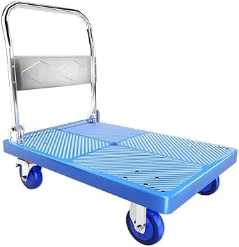 350kg Heavy Duty Foldable Hand Carts 90 * 60cm Folding Truck Barrow Carts Blue Plastic Platform Trolley Hand Truck