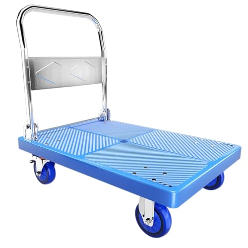 Chariots à main pliables robustes de 350 kg avec plateforme de transport bleue