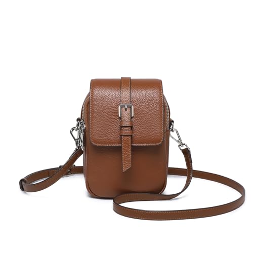 Image of Genuine Leather Crossbody Bags for Women, Small Crossbody Bag for Women,Phone Purses with Adjustable Strap for Travel