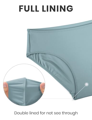 Image of CRZ YOGA Mid Waisted Bikini Bottoms | Mid Cut Leg, Medium Bum Coverage, Full Lining, Swim, Bathing Suit Briefs for Women