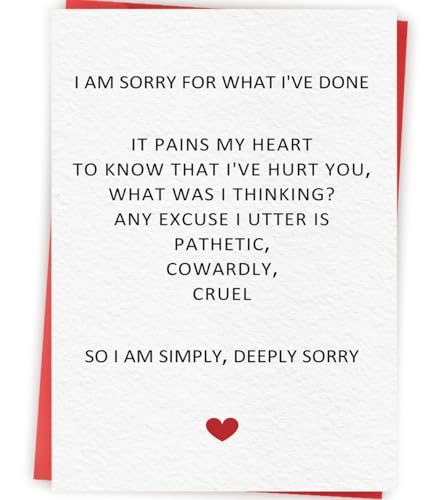 Abeletree Funny Apology Cards for Her Him, I'm Sorry Card,