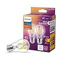 Philips LED Flicker-Free Clear Dimmable A15 Light Bulb - EyeComfort Technology - 450 Lumen - Soft White (2700K) - 5W=40W - E26 Base - Title 20 Certified - Ultra Definition - Indoor - 2-Pack
