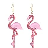 Hawaiianisches Flamingo-Design: Flamingo-Stirnband ist dreidimensional und voll an der Spitze, mit weichen Federn an der Unterseite; Gläser sind in der Form eines Flamingos entworfen, mit rosa Glitter verziert, voller Energie; Tutu mit drei Schichten von gesponnenem Garn, elastische Taille Design, süß und elegant. Tragen Sie es, um Ihren einzigartigen Charme zu zeigen.