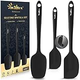 Walfos Mini Silicone Spatula Set of 3（600°F), Heat Resistant small Kitchen Silicone Spatulas, Strong Steel Core and One-Pieces Seamless Design, for Cooking Mixing & Baking,BPA Free & Dishwasher Safe