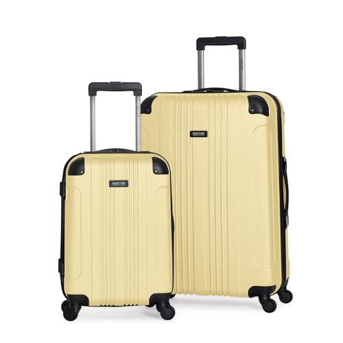 Image of Kenneth Cole REACTION Out of Bounds Lightweight Hardshell 4-Wheel Spinner Luggage, Pale Banana, 2-Piece Set (20 inch & 28 inch)