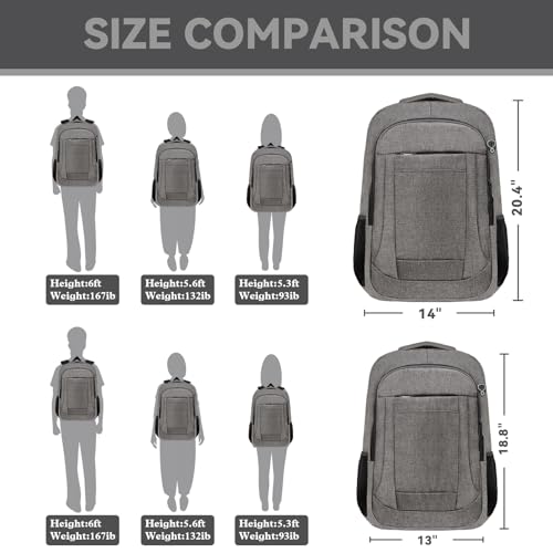 Image of AREYTECO Travel Backpack, 18.4 Inch Extra Large Laptop Backpack Airline Approved, Business Anti Theft Sturdy Work Computer College High School Backpack Bag Fits 18 Inch Notebook for Men Women, Grey
