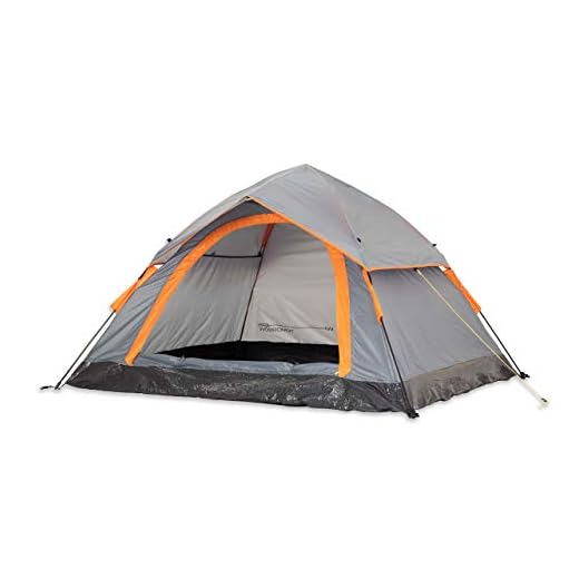 Lumaland Tienda de campaña Outdoor Light Pop Up Ligera para 3 Personas Camping Acampada Festival 210 x 190 x 110 cm Gris