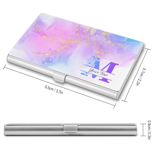 Custom Tie Dye Galaxy Business Card Holder, Personalized Business Card Case with Name Text Logo, Customized Slim Pocket Aluminum Name Card Case Organizer for Men Women2