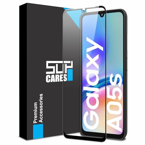 Image of SupCares Tempered Glass for Samsung Galaxy A05s 4G (6.7 Inch) With Installation Kit | Military-Grade Gorilla Screen Protector | Edge to Edge Coverage | Black