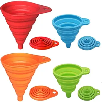 KongNai Kitchen Funnel Set 4 Pack, Small and Large, Kitchen