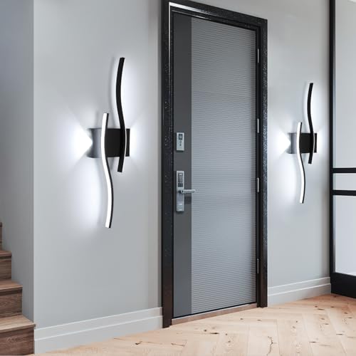 Comely Aplique Pared Interior LED, 20 W 2250 LM Lámpara de Pared Moderna, Negro Larga Aplique de Interior para Salón Dormitorio, Cocina, Comedor, Escalera, Pasillo, Blanco Frío 6500K, 60 CM - imagen 2
