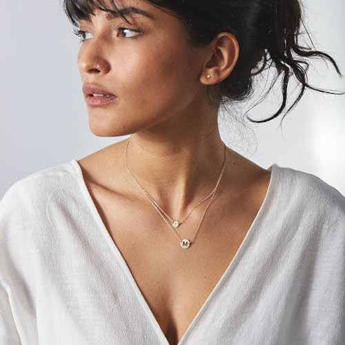 Initial Necklaces for Women 14k Gold Plated Dainty Layered Letter Necklaces Tiny Cute Initial Layering Pendant Choker Simple Trendy Personalized Letter Name Necklaces Jewelry Gift for Women3