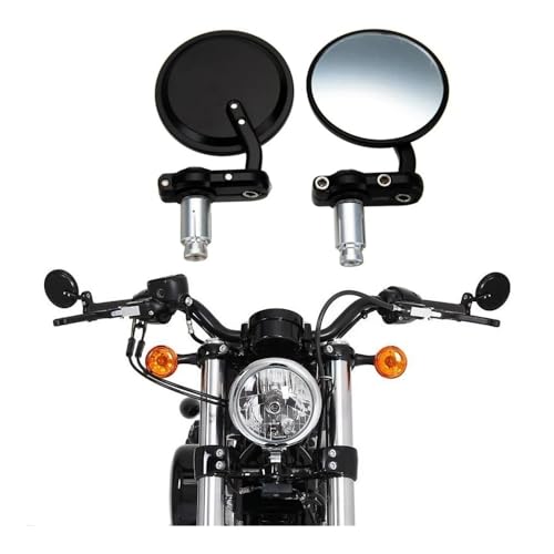 Rétroviseurs moto ronds pliables 7/8 pour éliminer les angles morts style café racer
