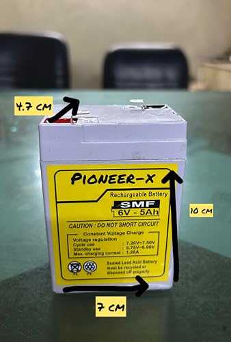 Image of 6 VOLT 5 AMPERE AGM-SMF BATTERY for toy cars, weighing machine (GREY) | calcium inside, long life rechargeable