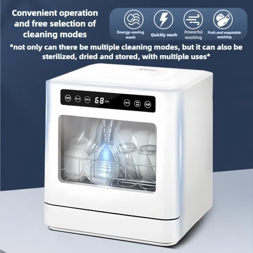Dishwasher Tabletop Dishwasher Portable Small Fully Automatic Cleaning 4 Cleaning Modes Ample Capacity Versatile Washing Programs