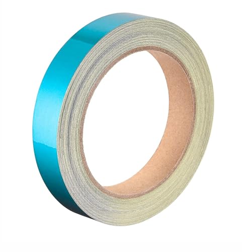 Image of WALLMATE Reflective Strip Sticker Self-Adhesive Night Visibility Warning Tape Waterproof Safety Reflector for Car, Bikes,Truck And Other Vihicle (Pacific Blue, 0.5 In x 45 Mtr (1771 in))