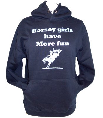 Sweat à capuche marine Horsey girls pour fille 11-13 ans