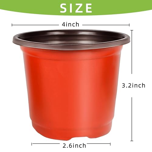 LWWTBS Plant Nursery Pot/Pots 100 Pcs 4" Plastic Small Plants Pots Flower Pots Seed Starting Pots for Plants Indoor Outdoor Seedling pots (with 100 Plant Labels) - Image 2