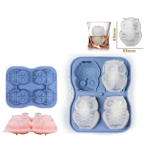 Molde para cubos de hielo 3D de silicona rosa miniatura 2