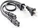 CablesOnline , 2-Pack 1ft 2-Prong Figure-8 Replacement Non-Polarized Computer Power Cord Cable, PC-10701-2