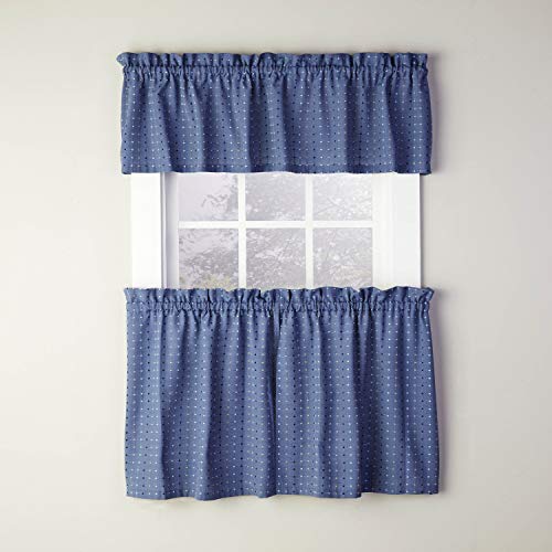 Skl Home By Saturday Knight Ltd. - P7165310013V09 Hopscotch Window Curtain, Valance, Denim 13.00" X 58.00" #TOP1