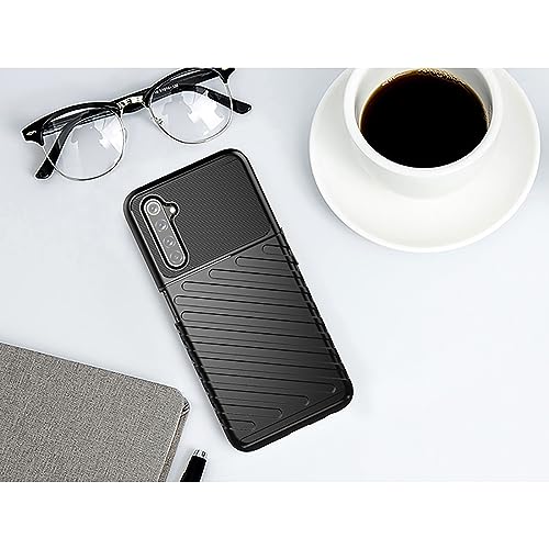 Image of Shockproof Back Cover Case for Realme 6 4G / 6i 4G | 360 Degree Protection | Protective Design | Anti-Scratch Tough Slim TPU Case for Realme 6 4G / 6i 4G (Black)