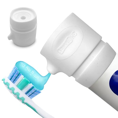 Chrome Cherry SqueezMe EasyPump Toothpaste Dispenser Cap No-Mess Dispensing for Kids and Adults Easy Installation Fits Most Standard Tubes Up to 230g White 1-Pack