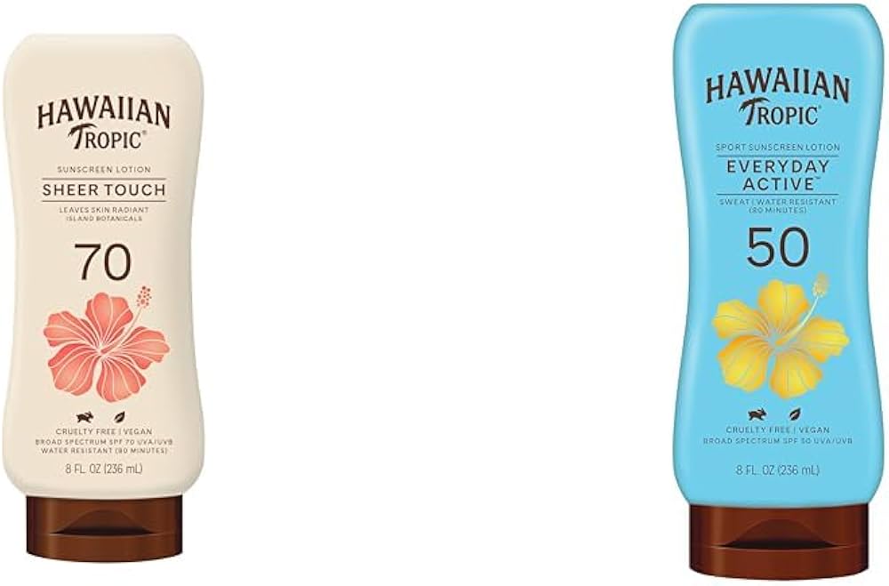 日焼け止め HAWAIIAN TROPIC Sunscreen Lotion 70 Hawaiian Tropic Sheer Touch Sunscreen Lotion, SPF 70, 8 fl