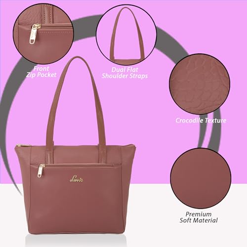 Image of Lavie Women's Croc Mylo Tote Bag for Women | Tote Bag for Work | Ladies purse | Stylish Shoulder Bag | Gift for Women