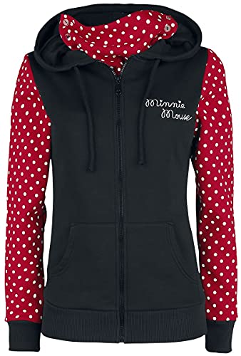 Minnie Mouse Stay Safe Femme Sweat-Shirt zippé à Capuche Noir/Rouge L Cover