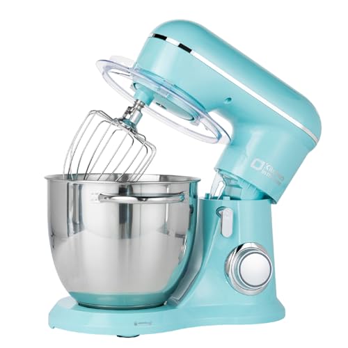 Kitchen in the box Stand Mixer, 6L Electric Food Mixer with 10 Speeds, 1300W Kitchen Appliance for Home Baking, Colorful Design Baking Tool for Bread Dough Cake with Dough Hook, Whisk, Beater (Blue)