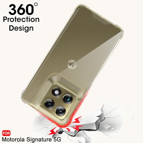 Image of TheGiftKart Crystal Clear Back Cover Case for Motorola Moto Signature 5G | 360 Degree Protection | Shock Proof Design | Hard Clear Back Case Cover for Moto Signature 5G (PC & TPU, Transparent Bumper)