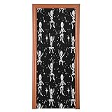 Qilmy Halloween Skull Door Cover Decoration 36x98in Large Fabric Holiday Party Decoration Sign for Front Door Porch Outdoor Decor Window Wall722