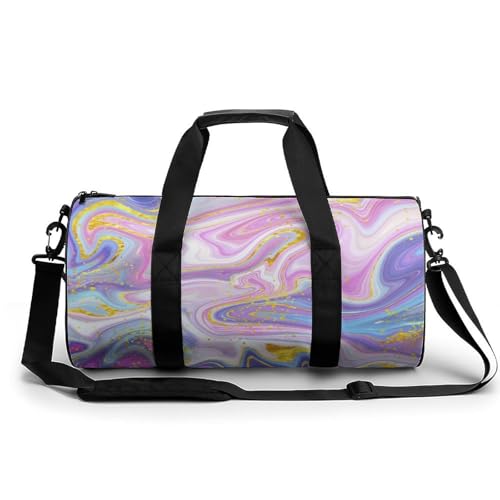 Sac de gym marbre doré duffel bag de randonnée et sacoche week-end 45x23x23cm