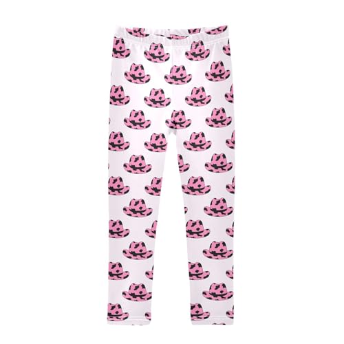Girls Leggings Vintage Cowboy Pink Hat Toddler Girls Clothes Leggings for Girls Toddler Girls Leggings 3-4T