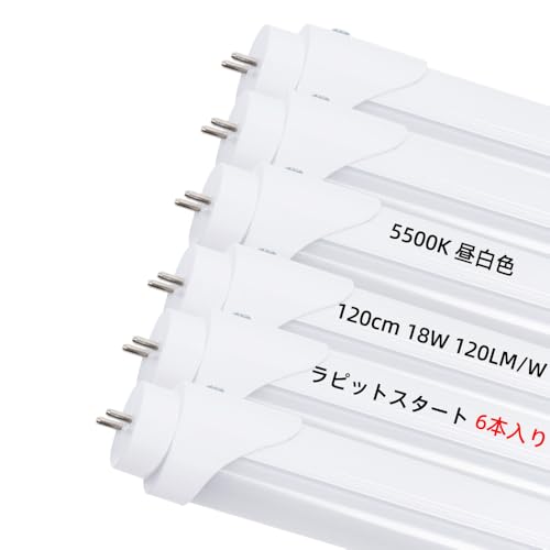 SINO LED蛍光灯 40W形 120cm 直管蛍光灯 flr40s 直管LEDランプ ラピッド式スタート式 専用FLR40 消費電力18W 高輝度120LM/W G13口金 節電 省エネ 長寿命 工場照明 工事不要 5500k 昼白色 PSE認証 (6