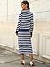 ANRABESS 2 Piece Skirts Sets For Women Fall Fashion 2025 Striped Sweater Midi Dress Knit Lounge Travel Outfits Winter Clothes Blue White Small