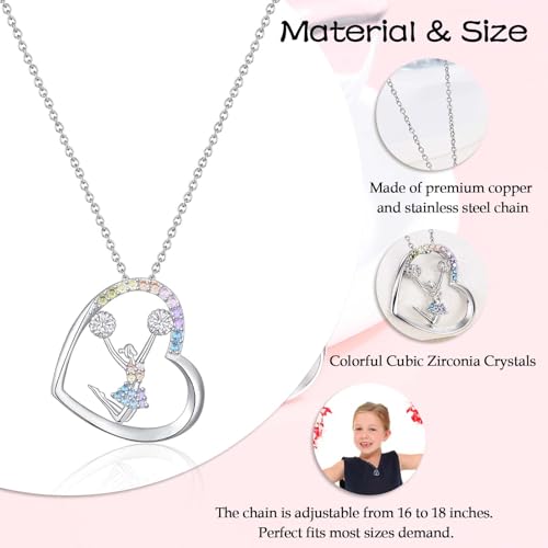 Cheerleader Gifts, Cheerleader Cheer Necklace Gifts for Girls Team, Sport Cheer Cheerleading Stuff Accessories Jewelry Competition Must Have for Girls Daughter 8-10-12-18 Year Old Girl4