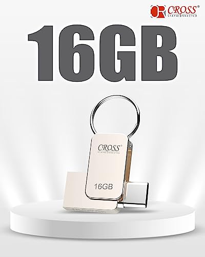 Image of CROSS Type-C OTG 16GB PENDRIVE /Premium Metal Body with USB 3.0 Technology | 180 Mbps HIGH Speed Data Transfer | Compatible with Smartphones, LAPTOPS, TV'S, Gaming Console ETC. (16 GB)