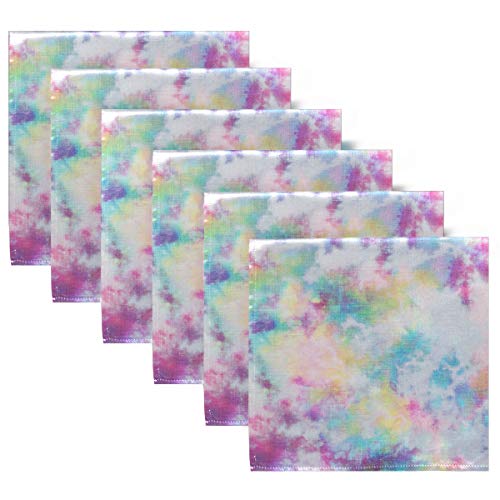 Servilletas de tela ALAZA con patrón Tie Dye rosa, pack 6 miniatura 1