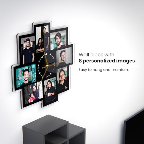 Image of SAVRI Personalized Gifts Acrylic Wall Clock (12x12 Inches) - Custom Photo with Unique Design - Stylish Room Decor, Romantic Gift for Housewarming, Anniversary, Birthday, Husband & Wife