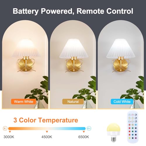 Image of ADISUN Modern Wall Sconce Set of Two, Battery Operated Wall Sconce Remote Control Dimmable Wall Lamp Wireless Sconces for Living Room Bathroom Dining Room Corridor Staircase