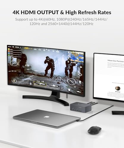 AV Access KVM Switch Docking Station 2 Monitors 2 Computers, 60W Charging - image 9