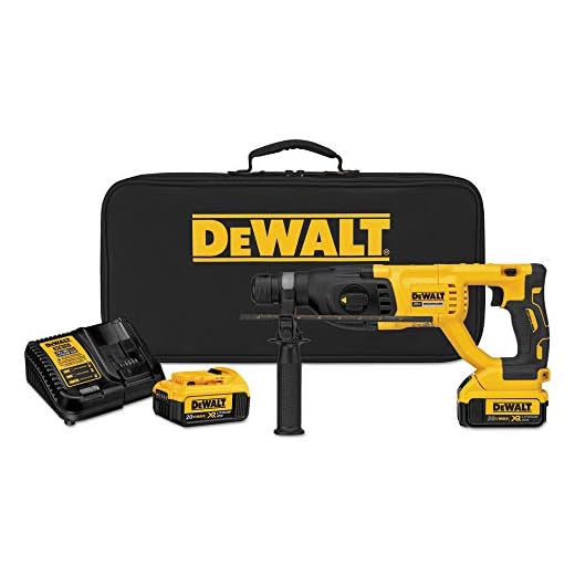 DEWALT 20V MAX XR Rotary Hammer Drill Kit, D-Handle, 1-Inch (DCH133M2)